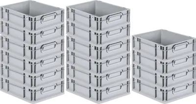 Produktbild von SuperSparSet 16x Eurobox NextGen Economy | Griffe geschlossen |HxBxT 12x30x40cm | 11 Liter | Eurobehälter, Transportbox, Transportbehälter, Stapelbehälter