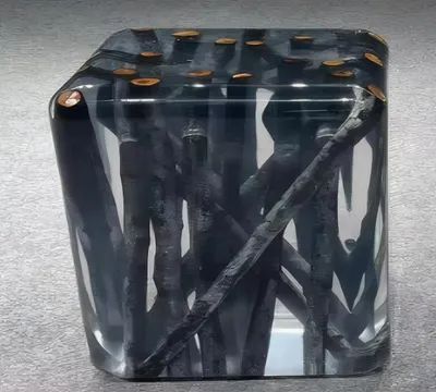 Produktbild von Quadratischer Grauer Beistelltisch Epoxidtische  Möbel