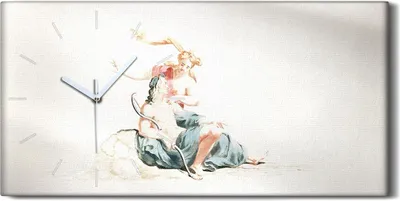 Produktbild von Leinwand Uhr Küche Wohnzimmer Bild 60x30 Zeichnung Antike Adonis Kunst - weiße Hände