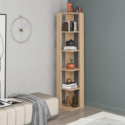 Produktbild von DECORTIE Nati Eck-Bücherregal Display Unit , Eiche  34 x 34 x 161 cm