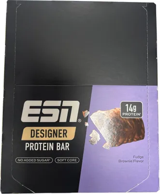 The image shows the front packaging of an ESN Designer Protein Bar.