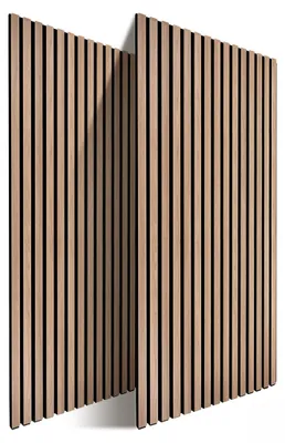 Obrázek produktu pro Akustické panely Relaxdays, sada 2 ks, 120 x 60 cm, zvuková izolace a obklad stěn, dubová dýha, nástěnné panely, přírodní