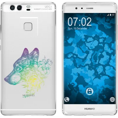 Produktbild von PhoneNatic Case kompatibel mit Huawei P9 Silikon-Hülle Floral Wolf M3-4