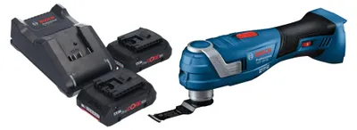 Zdjęcie produktu dla Bosch GOP 18V-34 Professional akumulatorowa przecinarka wielofunkcyjna 18 V Starlock Plus + 2x akumulator ProCORE 4,0 Ah + ładowarka