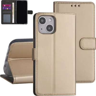 Produktbild von iPhone 13 Book type case - Gold - Card holder - Magnetic closure