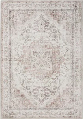 Produktbild von benuta Waschbarer Vintage Teppich George Rosa/Beige 120x170 cm Wohnzimmerteppich Schlafzimmer weich orientalisch Rechteckig