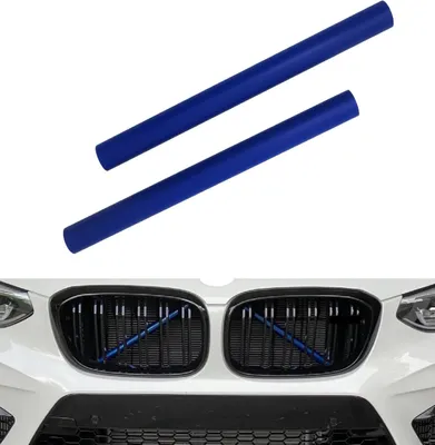 Produktbild von 2x Kühlergrill Streben in Blau hinter dem Kühlergrill für BMW G01 G02 G05 G06