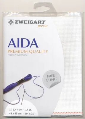 Produktbild von Zweigart Stern-Aida, Precut 48x53cm Weiß