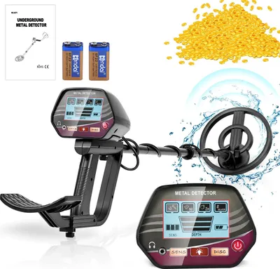 Produktbild von Metalldetektor, LCD-Display, 8" wasserdichte Suchspule, leicht & hohe Präzision, für Goldsuche, für Erwachsene & Kinder, schwarz
