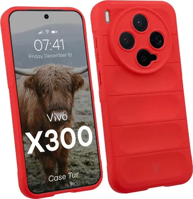 Produktbild von Robuste Handyhülle für Vivo X300, Bizon Case Tur, Rot