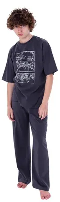 Produktbild von Jungen-Schlafanzüge Anime kurze Ärmel, lange Hose - Grau - 128