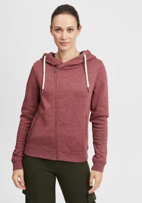 Produktbild von OXMO OXVicky Sweat Zip-Hoodie Damen Sweatjacke Kapuzenjacke Hoodie mit Kapuze Kordel Reißverschluss Eingrifftaschen Regular fit