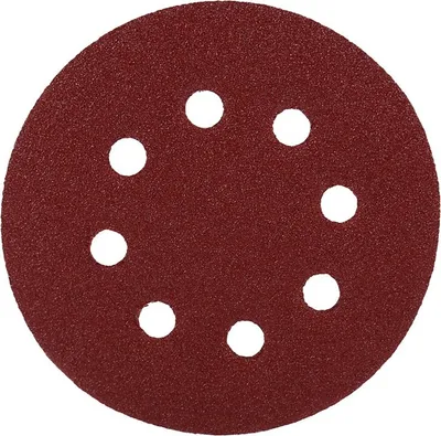 Obrázok produktu pre Leštiace podložky 125 mm, červené brúsne kotúče s 8 otvormi, brúsny papier (zrniteľnosť 100)