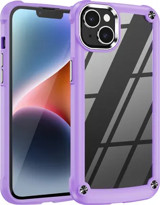 Produktbild von Hülle für iPhone 15 Hybrid Transparente PC Robust TPU Bumper Stoßfest Schutzhülle Lila
