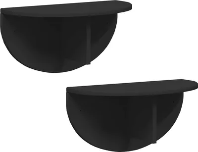 Immagine prodotto di vidaXL Mensola da parete, 2 pezzi, nero, 48 x 24 x 24 cm, materiale a base di legno