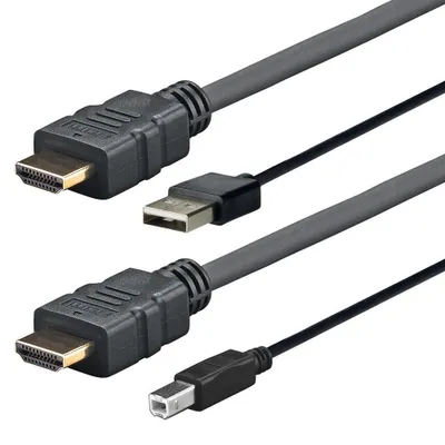 Zdjęcie produktu dla Vivolink PROHDMIUSBAB3AMP, 3 m, HDMI Typu A (Standard), HDMI Typu A (Standard), 4096 x 2160 px, Kompatybilność 3D, Czarny