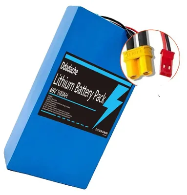 Produktbild von Lithium-Ionen-Batteriepack, 100 Ah Kapazität, integriertes 50A BMS, 13S6P-XT30-JST