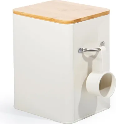Produktbild von Theo&Cleo Waschmittel Aufbewahrung 6.5L, Metall Waschpulver Box, Aufbewahrungsbox für Hundefutter, Katzenfutter, Kaffeebohnen (Beige)