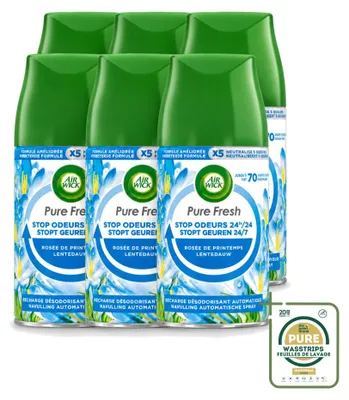 Productafbeelding van 6 x Air Wick Freshmatic navulling Pure Lenteochtend, 250 ml - Voordeelverpakking - 6 stuks