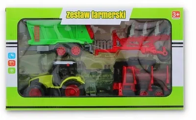 Produktbild von Gazelo Toys Traktor Set mit 3 Landmaschinen