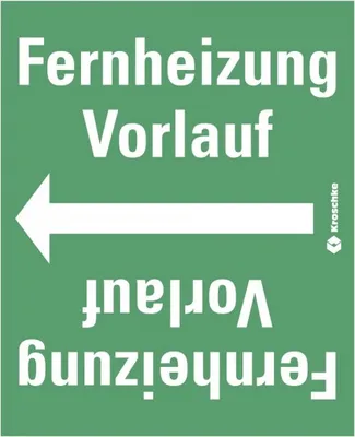 Produktbild von Dreifke® Rohrleitungsband Fernheizung Vorlauf, praxisbewährt, ab Ø 50mm, grün...