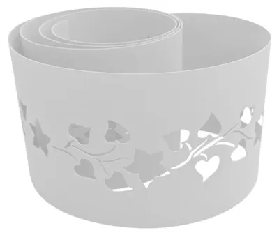 Produktbild von Sichtschutz Laserstreifen zaun|zu PREMIUM Nachbildung Floral #2 Zaunblende Weiß 2,55m