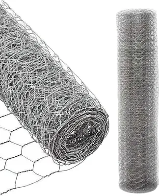Obrázok produktu pre Šesťhranné pletivo L. 10M/25M Divoký plot Pozinkovaná veľkosť oka: 27mm Strieborné pletivo 25m x 100cm (DxV)