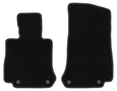 Image de Tapis avant en moquette aiguilletée pour Mercedes GLC X253 depuis 2015 (SUV) – 2 pièces, noirs, sur mesure – Wielganizator BASIC