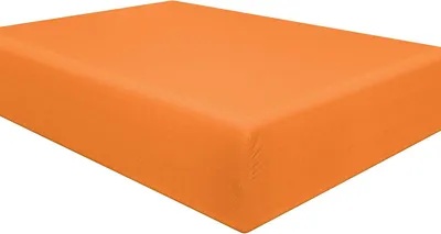 Imagen del producto de Sábana encimera de microfibra 100% cepillada, super suave y confortable, resistente a las arrugas, la decoloración y las manchas. Funda de colchón con bolsillo profundo de 30/12 cm, color naranja