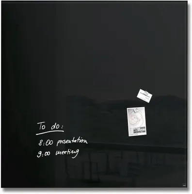 Produktbild von SIGEL GL200 Glas-Whiteboard / große Glasmagnettafel Artverum, 100x100 cm, schwarz