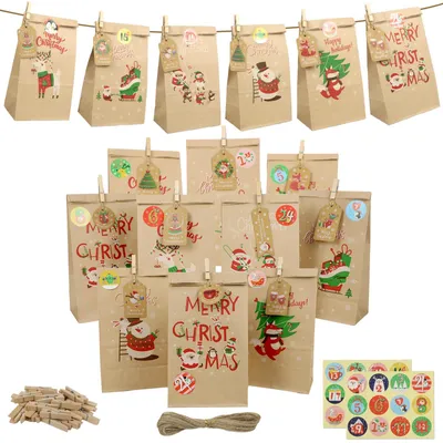 Adventskalender zum Befüllen, 24 Stück, DIY Weihnachtskalender