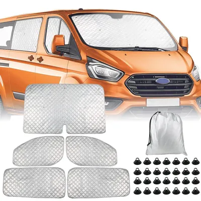 Productafbeelding van Isomat voor cabine, geschikt voor Ford Transit Custom, modeljaren 2012-2026, 5-delig. Biedt zonwering, UV-bescherming en bescherming tegen vocht
