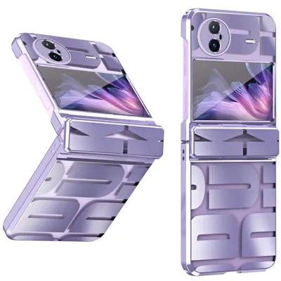 Obrázek produktu pro Pouzdro pro Vivo X Flip, galvanizované průhledné pouzdro s ochranou pantu Fialová