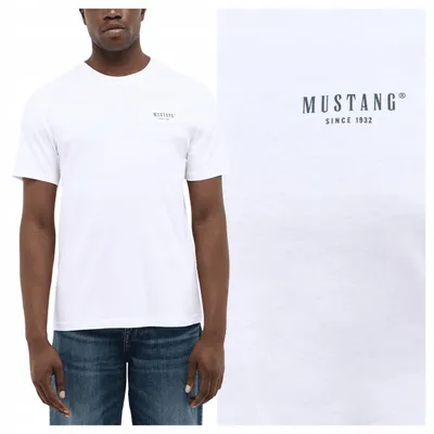 Immagine prodotto di Mustang | T-shirt da uomo, colore bianco, casual, vestibilità normale, cotone, taglia 5XL