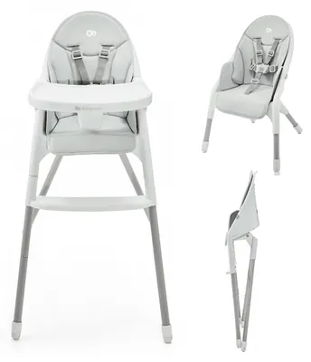 Image de Chaise haute pour bébé - Gris clair - Plateau réglable - 6 mois à 5 ans - Pliable