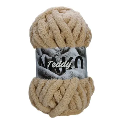Produktbild von Wolle1000 NAKO Teddy - 200g Garn zum Handstricken / Kuschelgarn / Deckengarn - Farbe 11585 Beige