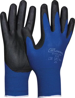 Produktbild von GEBOL Handschuh Super Grip 709285_11 Gr.11 1Paar blau/grau