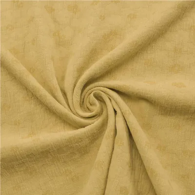 Musselin Jacquard Double Gauze ab 1m x 1,4m Oeko-Tex Double Face Design Baumwollstoff Meterware sand