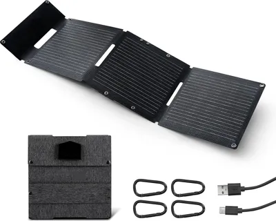 Immagine prodotto di SucceBuy Pannello solare pieghevole da 30 W, modulo solare monocristallino con tecnologia 16BB di tipo N, caricatore solare portatile con connessioni USB-A, USB-A (QC3.0) e Type-C per attività all'aperto, smartphone e tablet