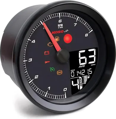 Produktbild von Koso HD-01 Drehzahlmesser schwarzer Rand kompatibel mit Harley FXDF Dyna