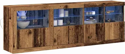 Zdjęcie produktu dla vidaXL Kredens LED stare drewno 202 x 37 x 67 cm materiał drewnopochodny