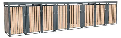Image de Westmann Metall Mülltonnenbox Planta 8x240 L Box pour poubelles avec toit végétal 84x528x124 cm