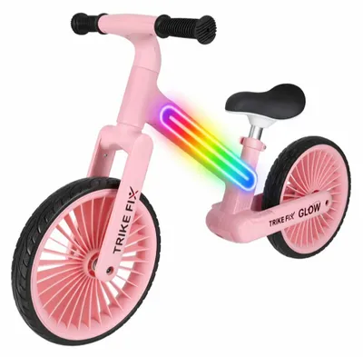 Obrázok produktu pre Trike Fix Glow svietiaci bežecký bicykel/odrážadlo 12" LED ružový pre dievčatá