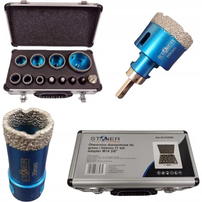 Produktbild von STONER S12202 Diamant-Lochsägen-Set für Steinzeugfliesen, 11-teilig M14