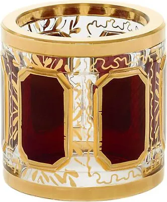 Produktbild von Serviettenring Red Queen 4,5 cm, Rot/Gold, aus Glas