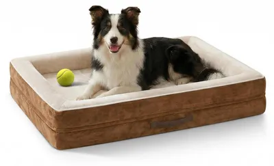 Produktbild von Orthopädisches Hundebett Groß Hunde Waschbar Braun 91x61x18cm