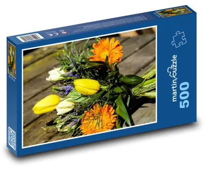 Obrázek produktu pro Puzzle 500 Jarní květiny - tulipány a kytice - martinpuzzle