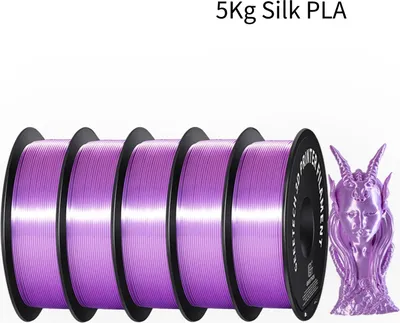 Obrázok produktu pre Filament do 3D tlačiarne – Silk PLA – 1,75 mm – cievka 5 kg – dĺžka 343 m – hodvábny lesk – vákuovo balené – fialová