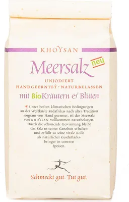 Produktbild von Meersalz mit Kräutern und Blüten Nachfüllpackung 1000g von Khoysan
