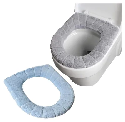 Produktbild von 2er Set Toilettensitzkissen Universelle Plüsch O-förmige Toilettenabdeckung Badzubehör